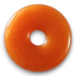 Donut en aventurine orange d'Inde - 30 mm